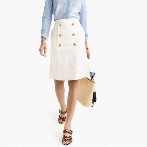 J. Crew Dresses & Skirts - JCrew Pleated Front Sailor Skirt Stretch Linen, 0